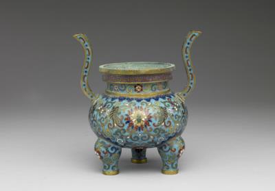 图片[2]-“Five Altar Offerings” in cloisonne enamels – Incense burner made by Qing court, Qing dynasty (1644-1911)-China Archive